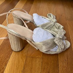 Loeffler Randall Camellia platinum bow heels